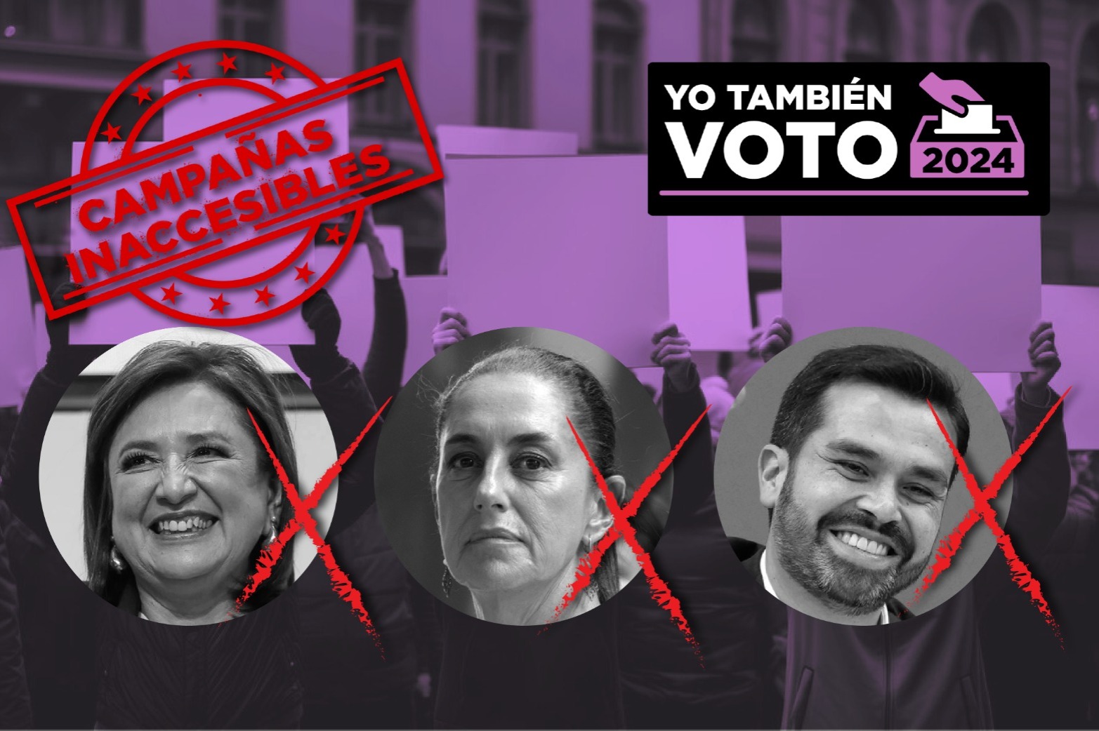 X?chitl G?lvez, Claudia Sheinbaum y Jorge ?lvarez M?ynez tuvieron campa?as inaccesibles para pcd