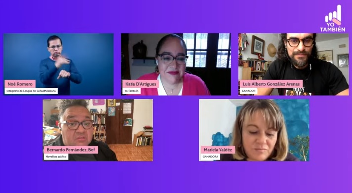 Captura de pantalla del programa en vivo donde se dio a conocer el trabajo ganador del Cuarto Concurso de Periodismo de Yo Tambi?n.