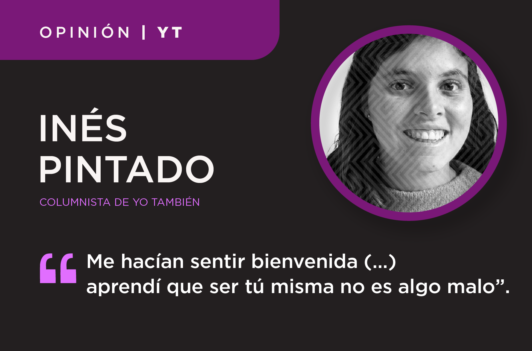 Ilustraci?n en blanco y negro de In?s Pintado, primera columnista con discapacidad intelectual de Yo Tambi?n