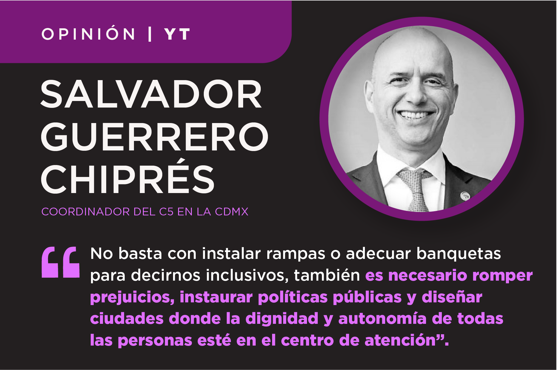 Ilustraci?n en blanco y negro de Salvador Guerrero Chipr?s, director del C5 de la CDMX