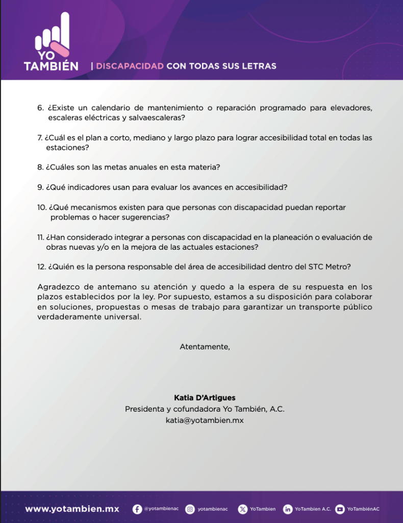 Segunda parte del listado de preguntas arriba enumeradas