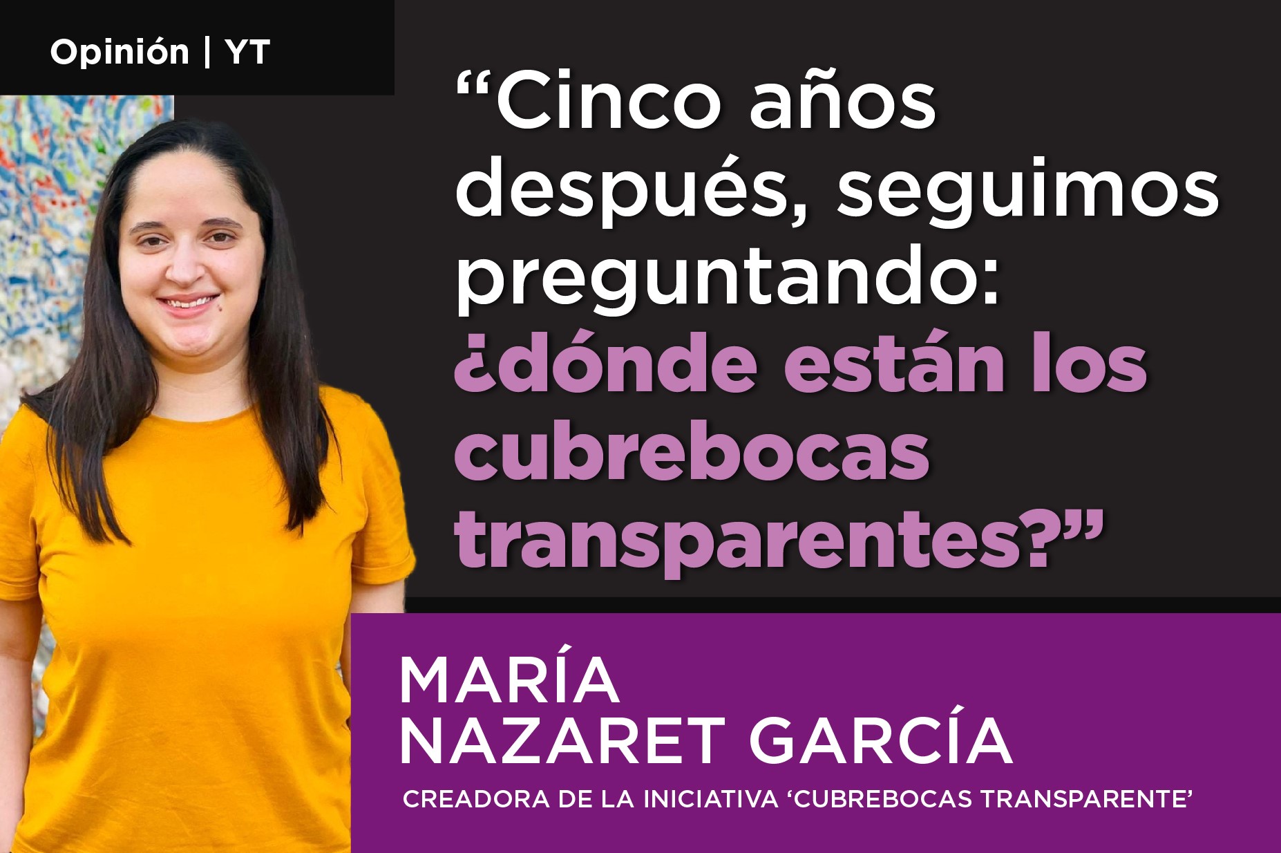 Ilustración de María Nazaret, activista y creadora de la iniciativa 'Cubrebocas transparente'