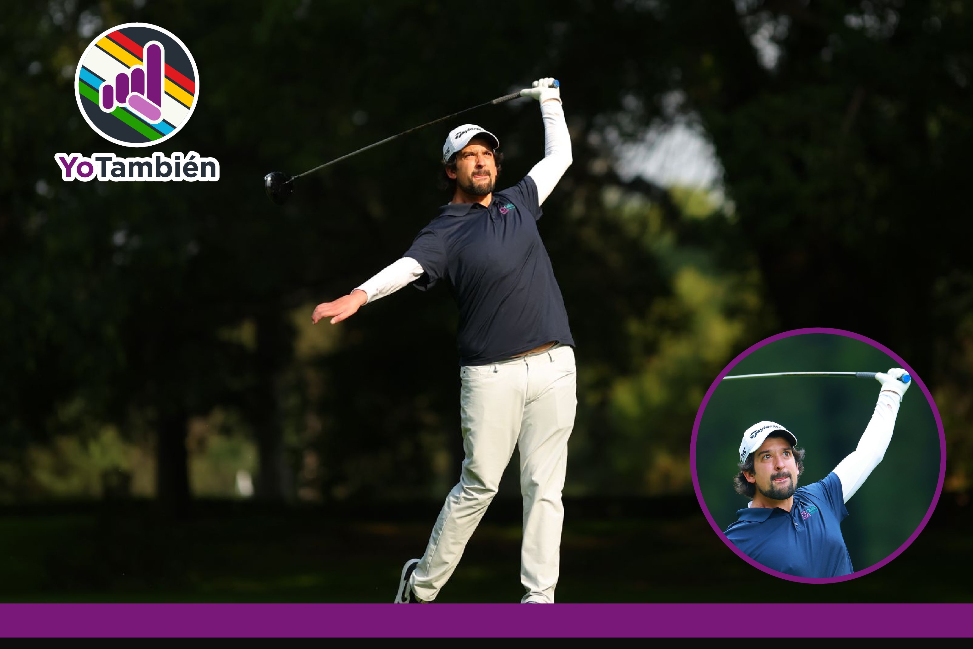 Bernardo García Infante, golfista profesional con discapacidad motriz, durante un partido