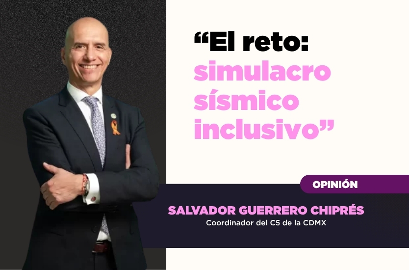 Ilustración de Salvador Guerrero Chiprés coordinador del C5 de la CDMX